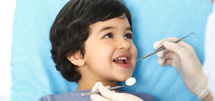 young child having a dental checkup